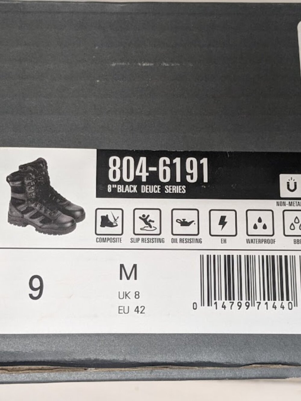NWT Thorogood Mens 9M 804‑6191 Waterproof Composite Toe Tactical Side Zip Boots - Picture 2 of 12